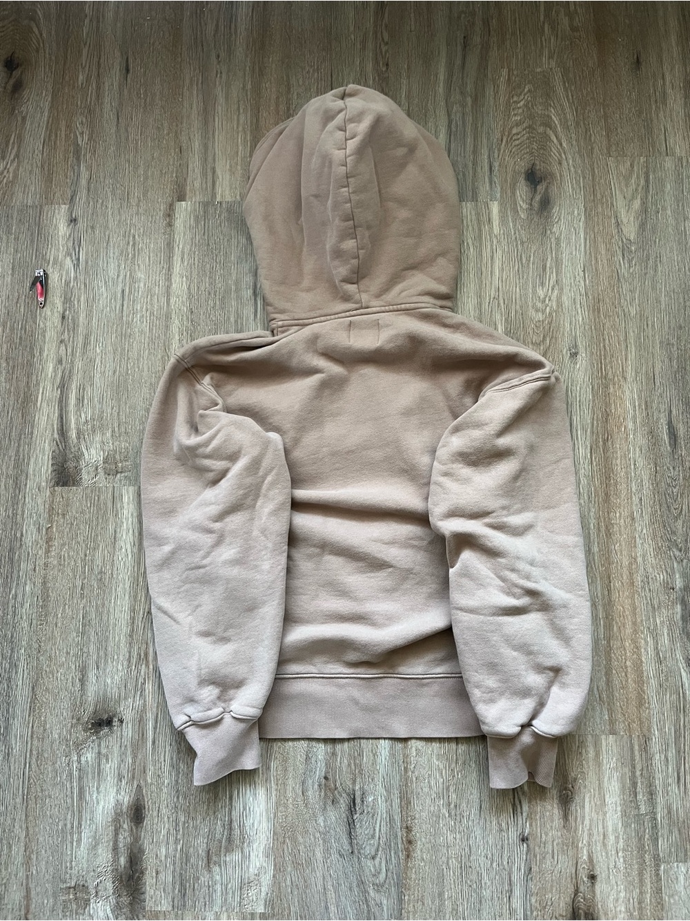 TNA Aritzia Cozy Neutral Hoodie - Beige Drawstring Pullover - Picture 3 of 3